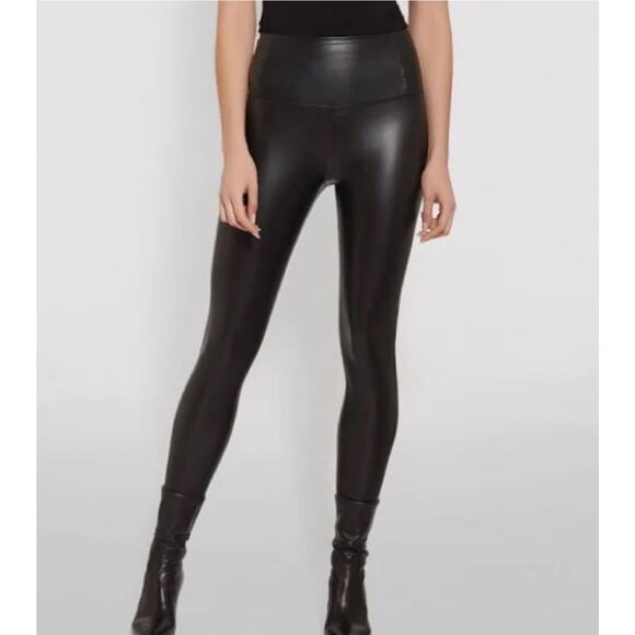 ALLSAINTS Cora Leggings Faux Leather High Waist Skinny Pull-On Pants, Black - Picture 1 of 15